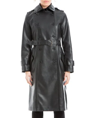 Max Studio Faux Leather Long Trench Coat
