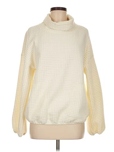 Pre-owned Max Studio Turtleneck Sweater In White