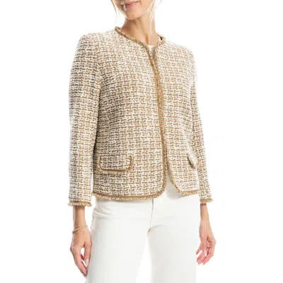 Max Studio Tweed Jacket In Brown