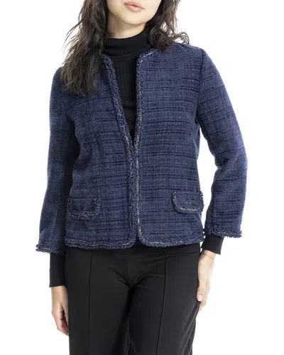 Max Studio Tweed Jacket In Blue