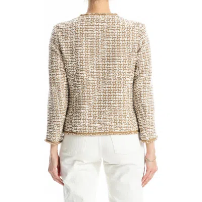 Max Studio Tweed Jacket In Camel/ivory