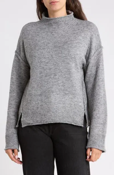 Max Studio Tweedy Turtleneck Sweater In Gray