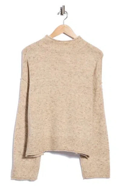 Max Studio Tweedy Turtleneck Sweater In Neutral