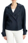Max Studio Twill Double Breasted Jacket In Blue
