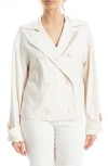 Max Studio Twill Double Breasted Jacket In White