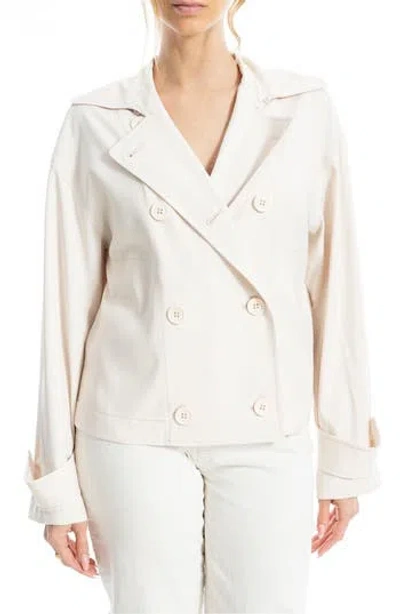 Max Studio Twill Double Breasted Jacket In White