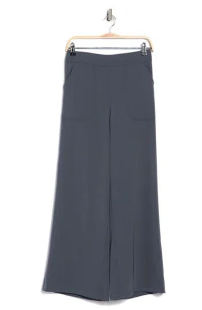 Max Studio Twill Easy Wide Leg Trouser In Blue