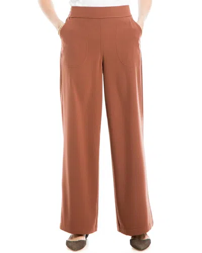 Max Studio Twill Easy Wide Leg Trouser In Chestnut