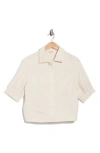 Max Studio Twill Short Sleeve Jacket In Neutral