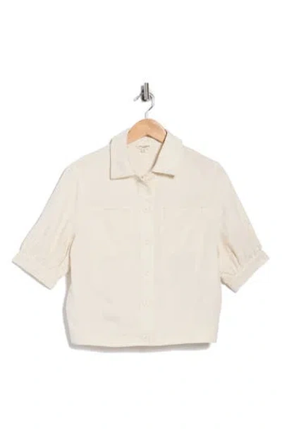 Max Studio Twill Short Sleeve Jacket In Neutral
