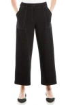 Max Studio Corduroy Crop Wide Leg Pants In Black/cream
