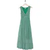 Max Studio Twist Front Sleeveless Maxi Dress In Green