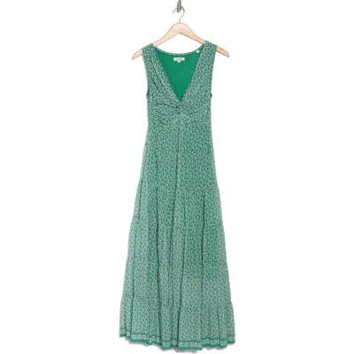 Max Studio Twist Front Sleeveless Maxi Dress In Green