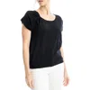 Max Studio Twist Neck Sweater Top In Black