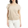 Max Studio Twist Neck Sweater Top In Oat