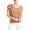 Max Studio Twist Neck Sweater Top In Rose Gold