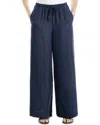Max Studio Two Tone Texture Woven Drawstring Pant In Blue