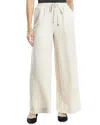 Max Studio Two Tone Texture Woven Drawstring Pant In Multi