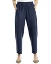 Max Studio Two-tone Textured Woven Linen-blend Pant In Blue
