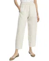 Max Studio Two-tone Textured Woven Linen-blend Pant In Neutral