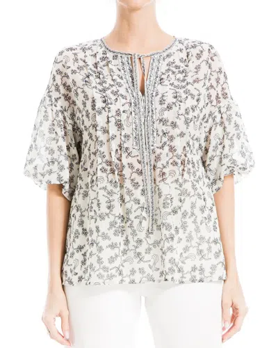 Max Studio V Neck Blouse In Animal Print