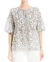 Max Studio V Neck Blouse In Brown