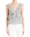 Max Studio V Neck Blouse In White