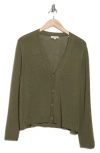 Max Studio V-neck Button Front Cardigan In Army