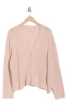 Max Studio V-neck Button Front Cardigan In Blush