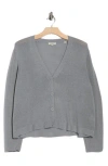 Max Studio V-neck Button Front Cardigan In Gray