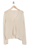 Max Studio V-neck Button Front Cardigan In Oyster