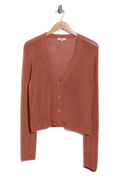 Max Studio V-neck Cardigan In Brown