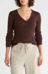 Max Studio V-neck Cardigan V-neck Cardigan In Brown