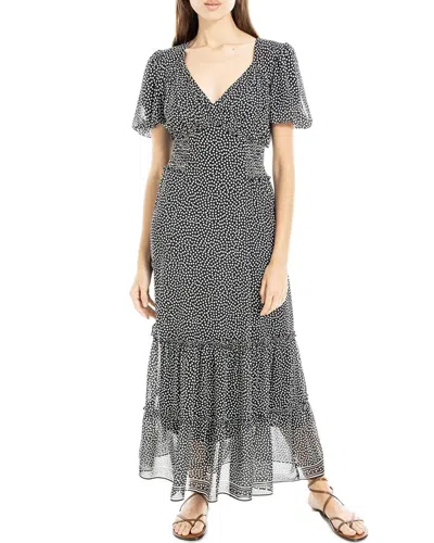 Max Studio V-neck Maxi Dress In Black
