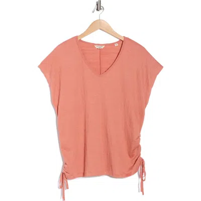 Max Studio V-neck Side Cinched Top In Pink