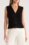Max Studio V-neck Sweater Vest In Black