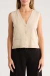 Max Studio V-neck Sweater Vest In Neutral