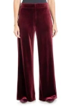 Max Studio Velvet Wide Leg Pants In Wine