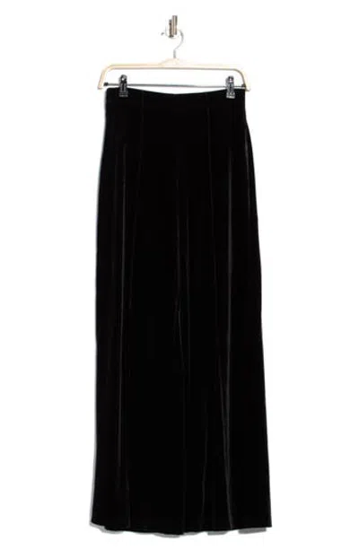 Max Studio Velvet Wide Leg Trousers In Black