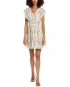 Max Studio V-neck Flutter Sleeve Mini Dress In Multi