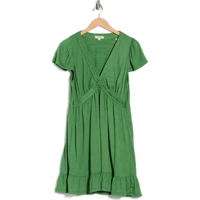 Max Studio V-neck Jersey Dress In Green