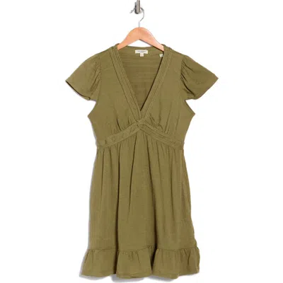 Max Studio V-neck Jersey Dress In Green