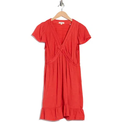 Max Studio V-neck Jersey Dress In Red