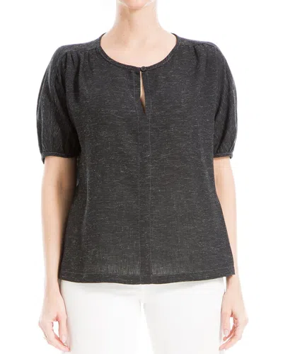 Max Studio V-neck Top In Black