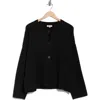 Max Studio Waffle Button Front Cardigan In Black