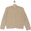 Max Studio Waffle Button Front Cardigan In Brown