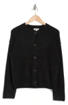 Max Studio Waffle Knit Cardigan In Black