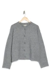 Max Studio Waffle Knit Cardigan In Heather Gray