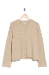 Max Studio Waffle Knit Cardigan In Oatmeal