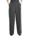 Max Studio Waist Tab Pleated Wide Leg Pant In Gray